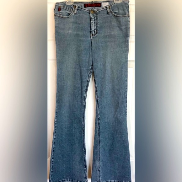 Sale Jeans Vintage Mudd jeans bootcut mid rise jeans distressed blue 34/31 - Picture 3 of 9